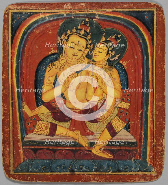Initiation Card (Tsakalis): Akashagarbha, early 15th century. Creator: Unknown.
