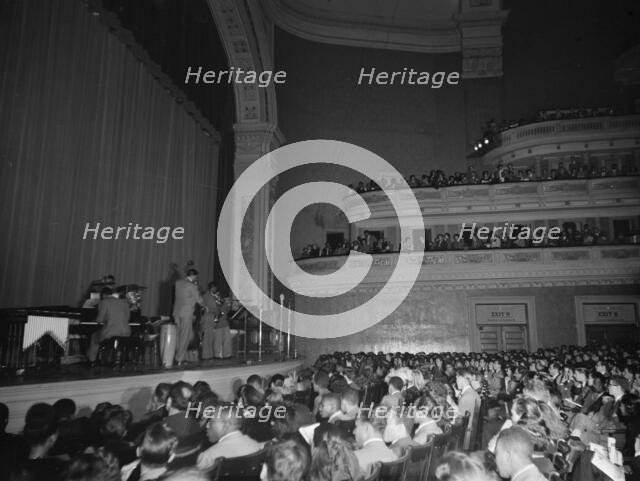 Portrait of Dizzy Gillespie and Charlie Parker, Carnegie Hall, New York, N.Y., ca. Oct. 1947. Creator: William Paul Gottlieb.