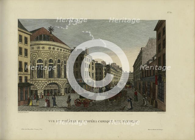 Vue du théâtre de l'Opéra-comique rue Feydeau, 1817-1824. Creator: Courvoisier-Voisin, Henri (1757-1830).