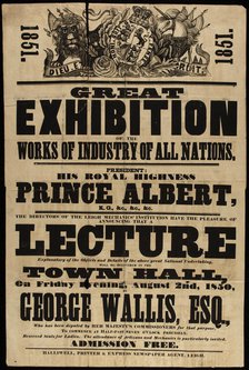 Poster of the Great Industrial Exhibition of all nations of 1851, 1851. Creator: Anonymous.