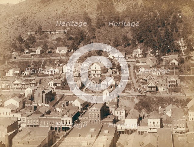 Altitude Part of Deadwood as seen from big flume, showing steps, stairways..., between 1887 and 92. Creator: John C. H. Grabill.