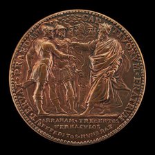 Abraham and His Captains Met by Melchizedek [reverse], 1582. Creator: Unknown.