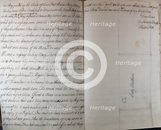 Letter from Hester Pitt, 1766. Creator: Hester Stanhope.