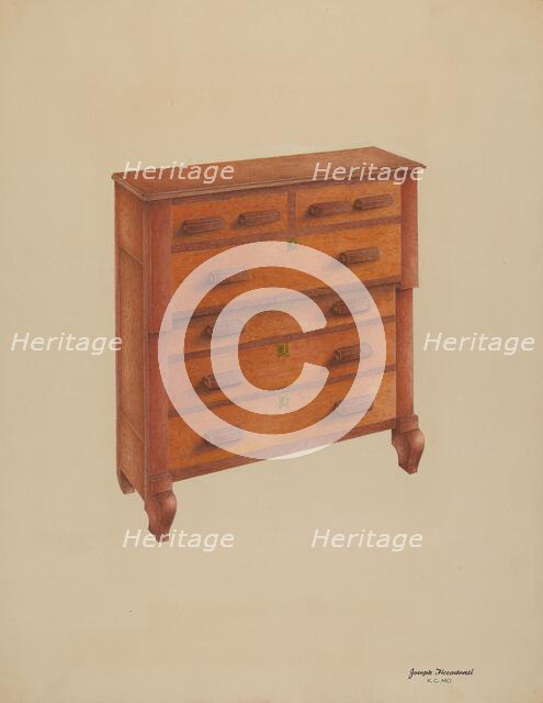 Cherry Chest of Drawers, c. 1941. Creator: Joseph Ficcadenti.