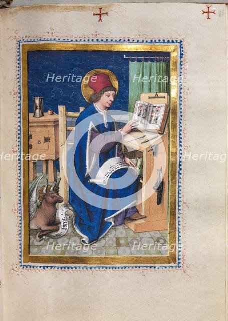 Gospel Book with Evangelist Portraits: Saint Luke, 1480-1500. Creator: Hausbuch Master (German).