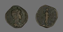 Sestertius (Coin) Portraying Julia Mamaea, 224. Creator: Unknown.