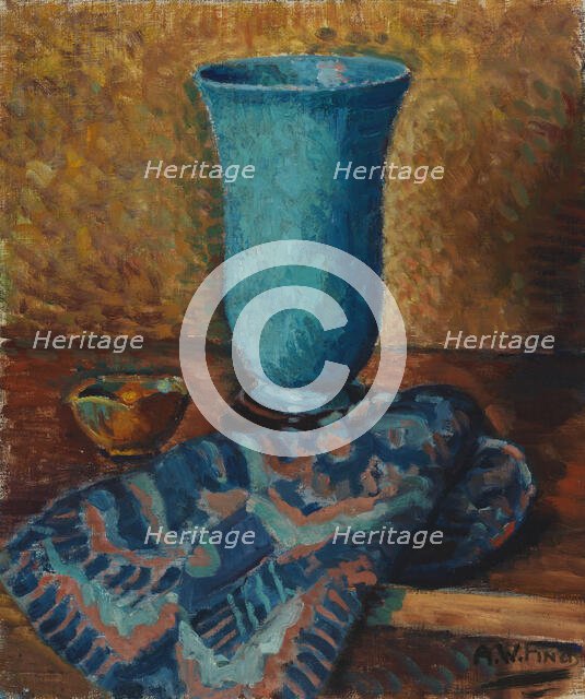Blue vase, 1928. Creator: Alfred William Finch.