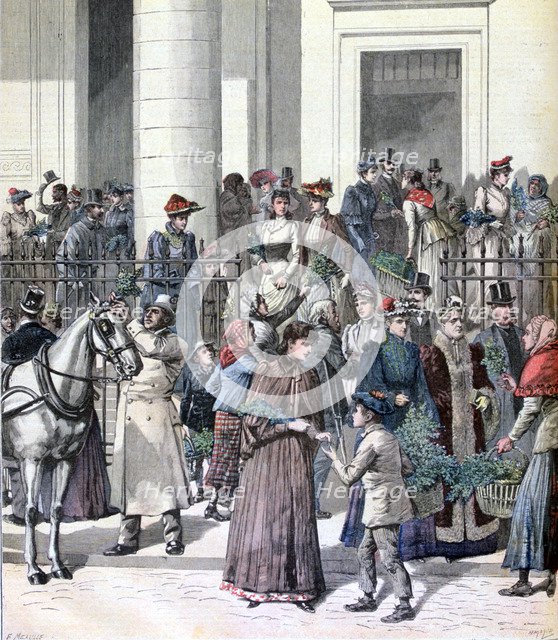 Palm Sunday, Holy Week, Paris, 1891. Creator: Henri Meyer.