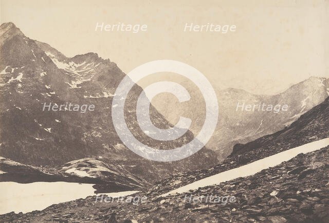 Vue de la partie de la Maladetta et des montagnes du haut du port de Vénasque, 1853. Creator: Joseph Vigier.