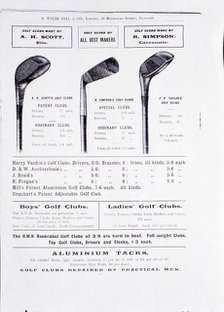 Golf Clubs from a catalogue. Artist: Unknown