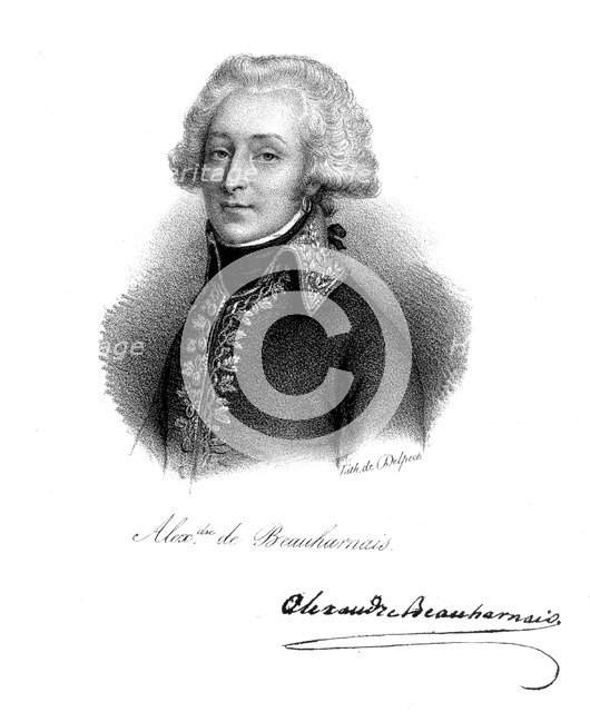 Alexandre, Vicomte de Beauharnais (1760-1794), French soldier. Artist: Delpech