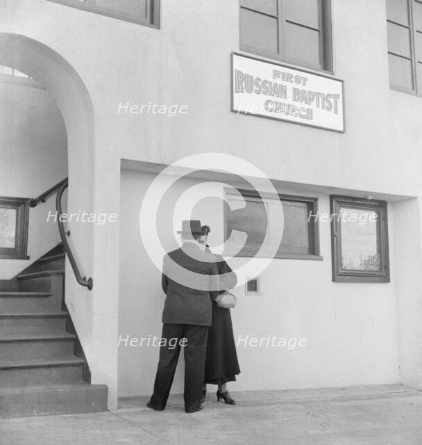 Church in Potrero district where there is a "Russian-White" colony, San Francisco, California, 1939. Creator: Dorothea Lange.