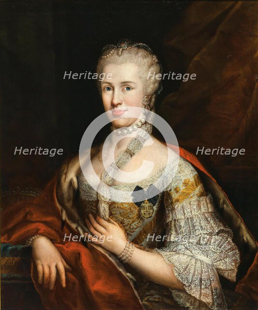 Portrait of Infanta Maria Luisa of Spain (1745-1792), Holy Roman Empress, with the Star Cross Order. Creator: Piattoli, Gaetano (1703-1774).