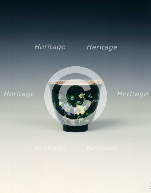 Famille noire cup, Qing dynasty, China, 1662-1722. Artist: Unknown