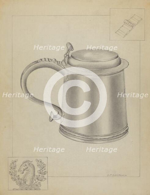 Silver Tankard, c. 1936. Creator: Gordon Sanborn.