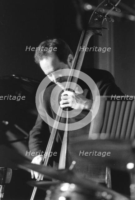 Phil Flanigan, playing double bass, c2008. Creator: Brian Foskett.