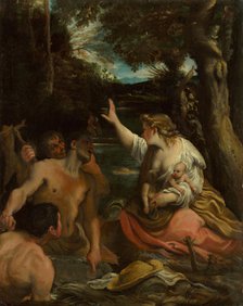 Latona and the Lycian Peasants (Latona Protecting her Children), 1585. Creator: Carracci, Annibale (1560-1609).