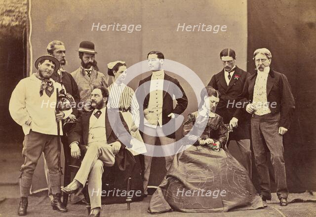 Group Portrait of Caucasian Men and Women, about 1860-1889. Creator: Unknown.