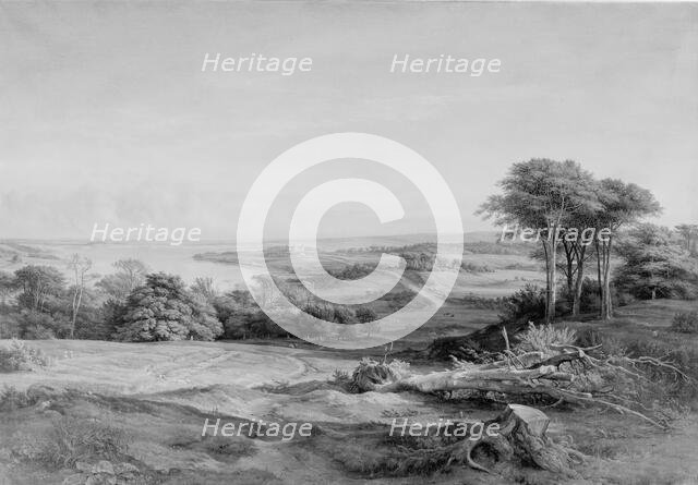 View over Skanderborg from Edelsborgmark, 1842. Creator: Louis Gurlitt.