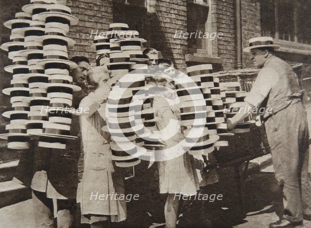 Straw hat factory, Luton, Bedfordshire, 1930. Artist: Fox Photos