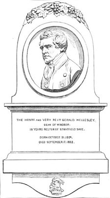 Monument to the late Dean of Windsor in Strathfieldsaye Church, 1883. Creator: Unknown.