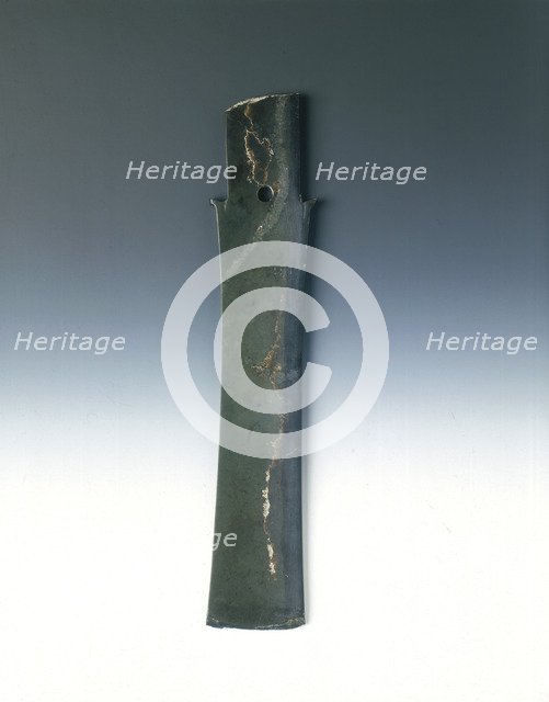 Dark green jade Zhang sceptre, neolithic, Longshan culture, China, c2300-1700 BC. Artist: Unknown