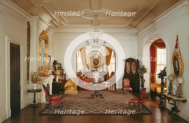 A30: Georgia Double Parlor, c. 1850, United States, c. 1940. Creator: Narcissa Niblack Thorne.