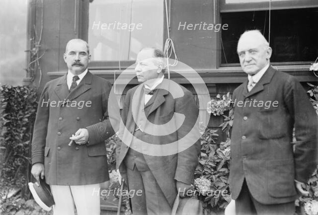 J.P. Morgan Jr, 1st Viscount Haldane, 1st Baron Muir-Mackenzie, 1913. Creator: Bain News Service.