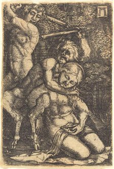 Two Satyrs Fighting about a Nymph, c. 1520/1525. Creator: Albrecht Altdorfer.