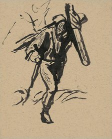 Man carrying a cross, 1940-1944. Creator: Ján Novák.
