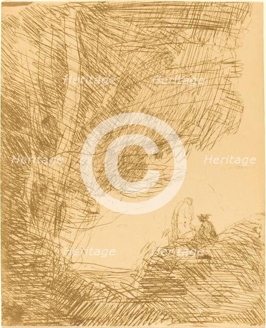 The Poet and His Muse (Le Poete et la muse), 1871. Creator: Jean-Baptiste-Camille Corot.