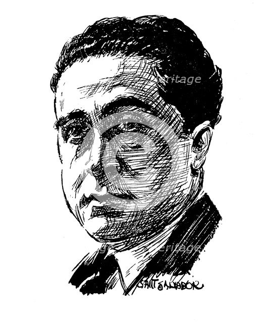 Manuel Palau Boix (1893-1967). Spanish composer born in Valencia. Drawing by 1934.