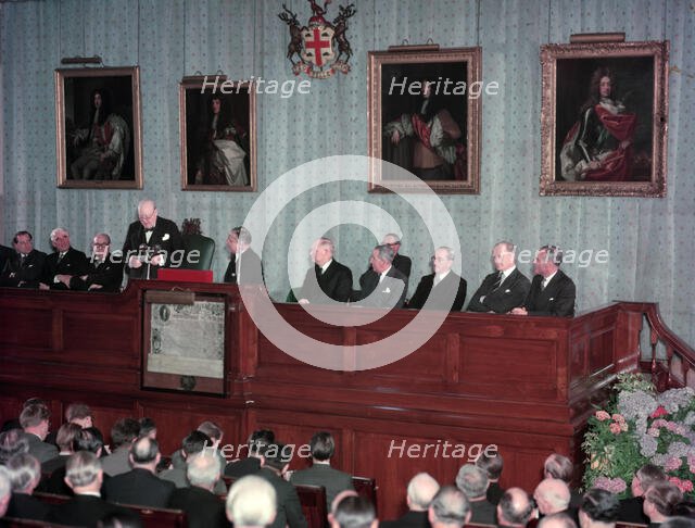 Sir Winston Churchill, Hudson's Bay Company, 27th April 1956.  Creator: Arthur Charles Kirby Ware.