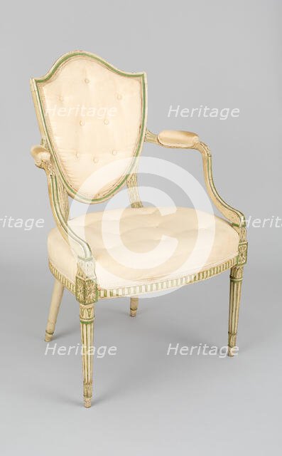 Armchair (one of a pair), England, c. 1770/80. Creator: Unknown.