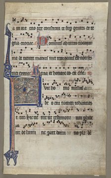 Leaf from a Choral Book: Annunciation to Zaccharias, c. 1265. Creator: Unknown.