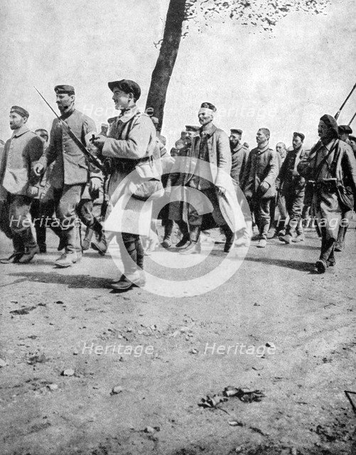 German prisoners from the Second Battle of Artois, France, World War I, 1915. Artist: Unknown