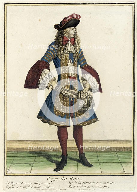 Recueil des modes de la cour de France, 'Page du Roy', 1675. Creator: Nicolas Bonnart.