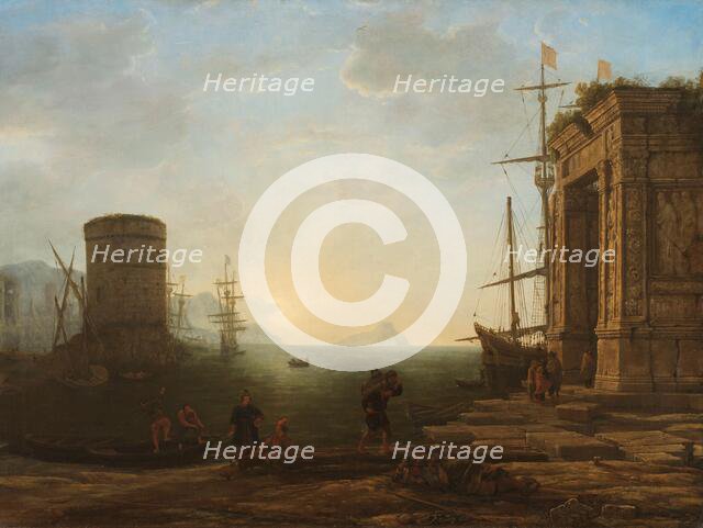 Harbour at Sunrise, c.1637-c.1638. Creator: Claude Lorrain.