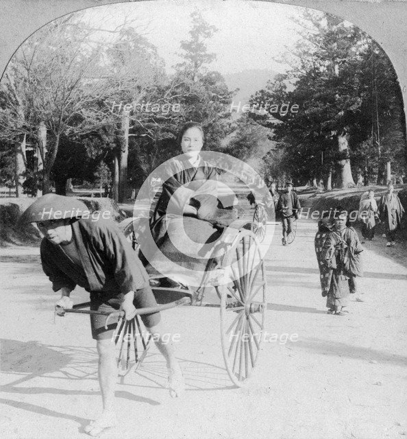 Taking a spin through the park at Nara, Japan, 1901. Artist: Unknown