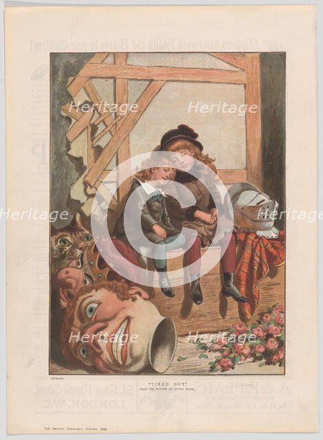 Tired Out, from "The Graphic" Christmas number, December 7, 1885. Creator: After Adrien-Emmanuel Marie.