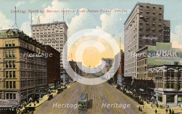 Second Avenue, Seattle, Washington, USA, 1911. Artist: Unknown