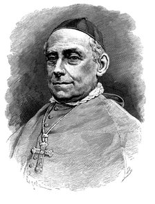 José María Urquinaona (1813-1883), Spanish prelate, Bishop of Barcelona. Engraving from 1879.