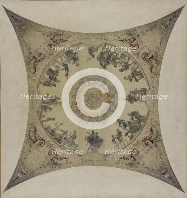 Esquisse pour la galerie Lobau de l'Hôtel de Ville de Paris : Scènes médiévales..., 1890. Creator: Hector d' Espouy.