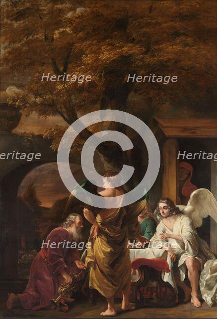 Abraham Entertaining the Three Angels, 1660-1663. Creator: Ferdinand Bol.