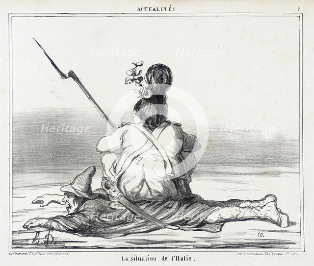 La situation de l'Italie, 1859. Creator: Honore Daumier.
