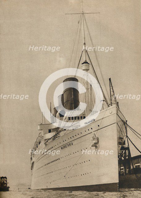 'Former Queen of the Ocean, R,M.S. Mauretania of the Cunard White Star Line', 1936. Artist: Unknown.