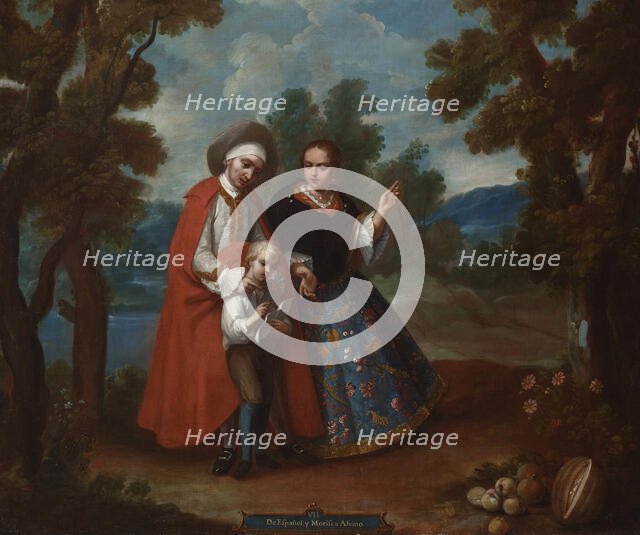 VII. From Spaniard and Morisca, Albino (De español y morisca, albino) (image 1 of 6), c1760. Creator: Juan Patricio Morlete Ruiz.