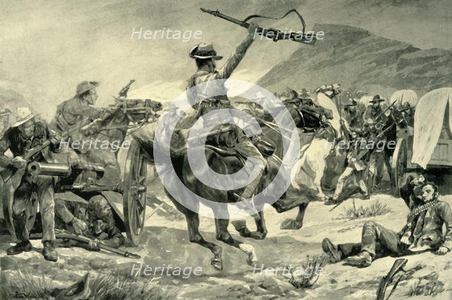 'Charge of the Bushmen and New Zealanders on Boer Guns near Klerksdorp, March 24, 1901', 1902 Creator: Richard Caton Woodville II.