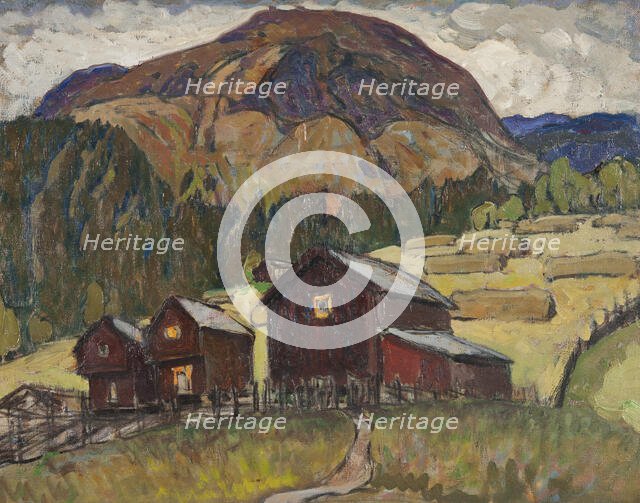 Summer Landscape with Shielings. Study from North Norway. Creator: Anna Katarina Boberg.