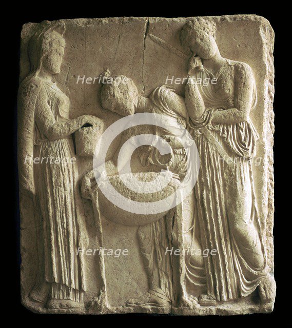 Attic relief of Medea and the daughters of Pelion, 5th century BC. Artist: Unknown